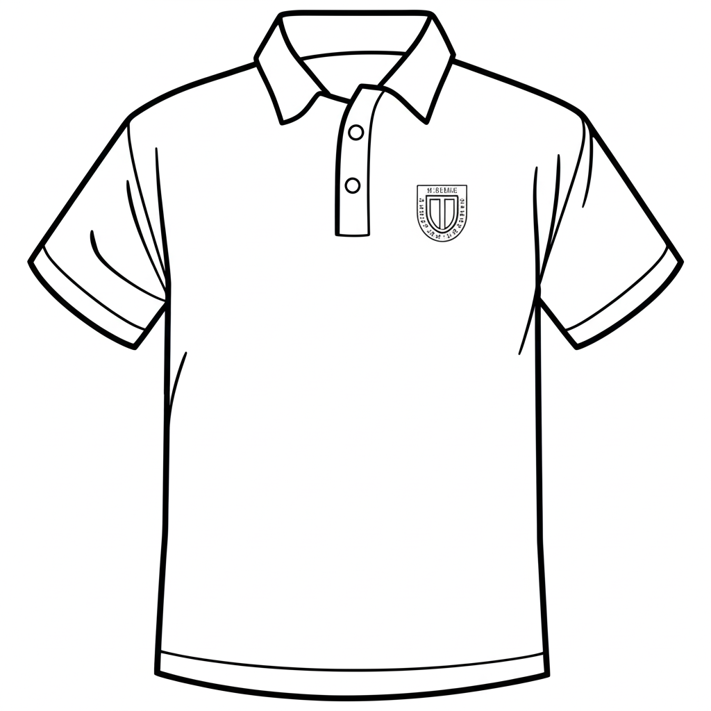 Polo blanco oficial del Colegio Santa Rosa de Cusco