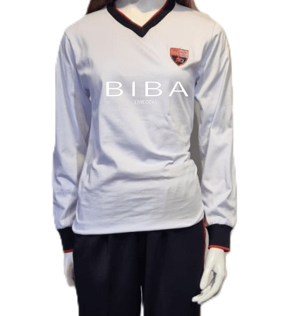 Polo blanco oficial del Colegio San Agustín de Hipona Cusco